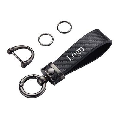Carbon Fiber Style Car Keychain